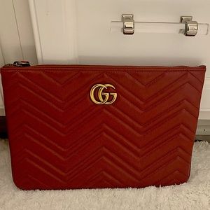 Authentic Gucci GG Marmont Leather Clutch
